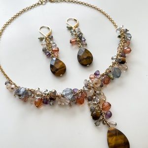 Vintage Avon Tiger’s Eyes Accented Necklace